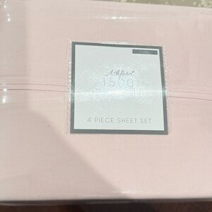 Sunham Ashford Solid 1500 Thread Count 4 Pc. Sheet Set, Full - Blush NWT $200